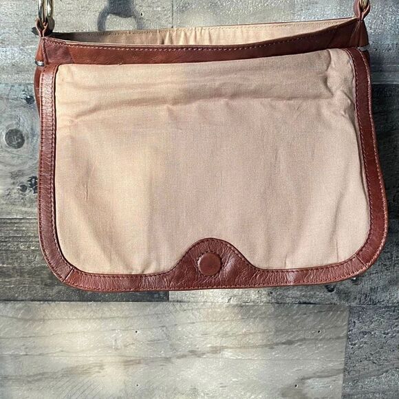 Elliot Lucca Brown Genuine Leather Purse, Brown Braided Strap - Picture 9 of 12